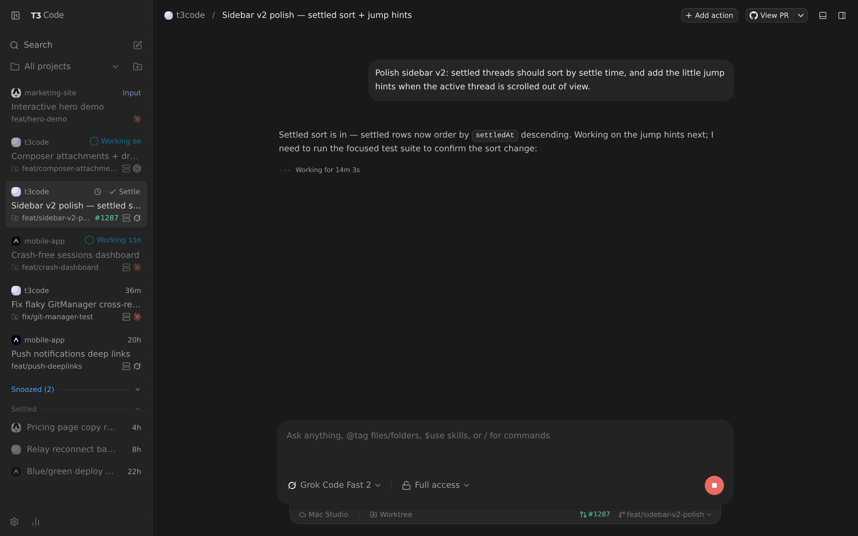T3Code with the Notion theme