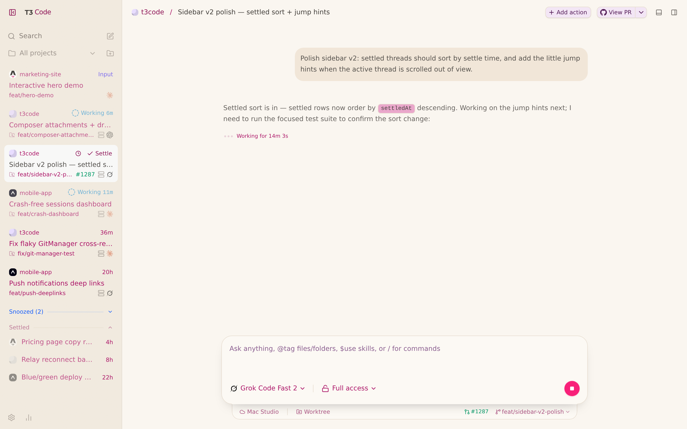 T3Code with the Paper Ember theme